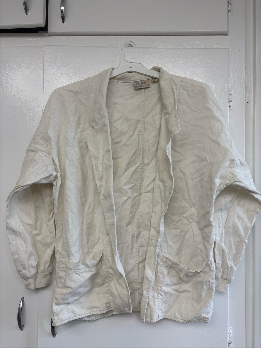 Liz Claiborne Cream Open-Front Blazer Jacket